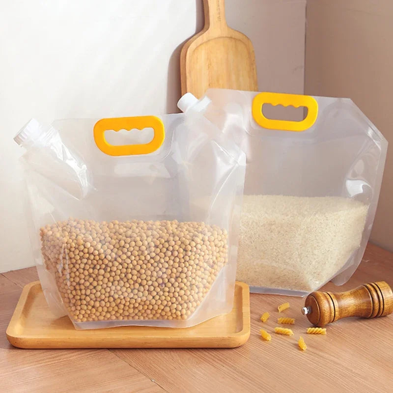 5PCS Sealed Storage Bag Rice Packaging Bags Kitchen Moisture-Proof Insect-Proof Bag Reusable