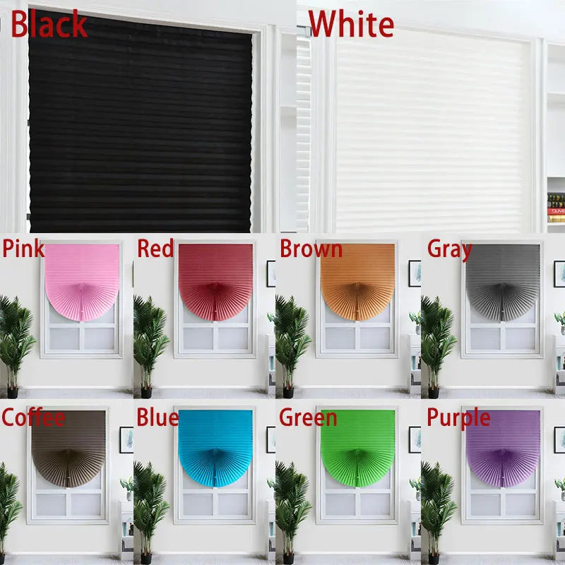 1Pc Shades Self-adhesive Half Windows Nonwoven Folding Curtain Bathroom Balcony Living Room