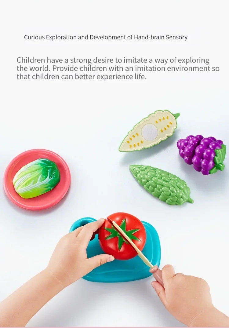 Children play house toys kitchen cut fruit and vegetable set, boys and girls play house can cut fruit