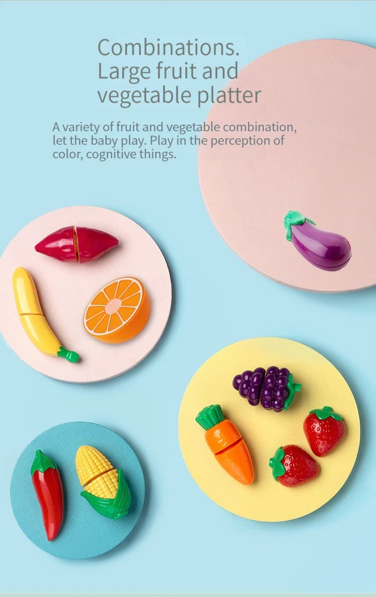 Children play house toys kitchen cut fruit and vegetable set, boys and girls play house can cut fruit