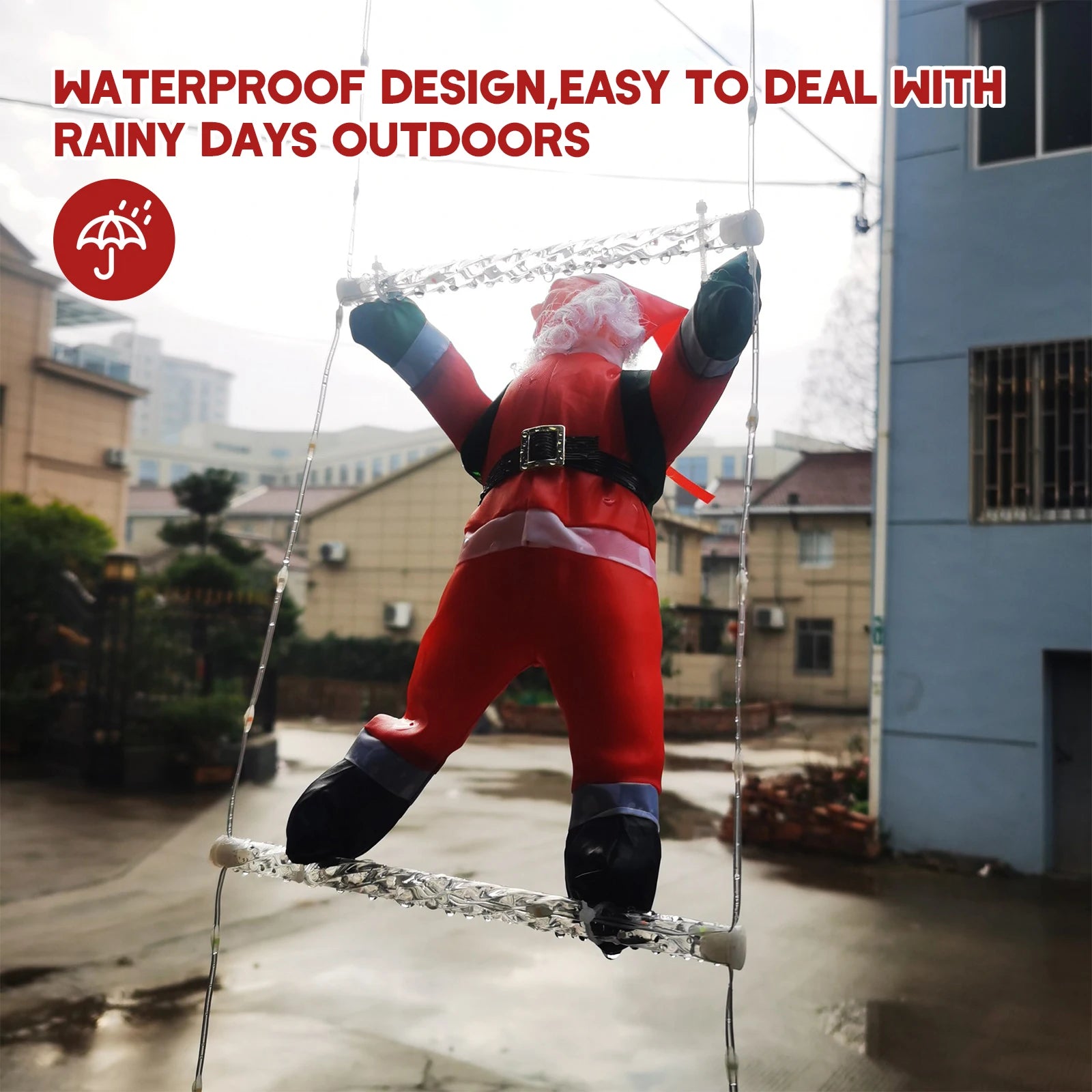 LED Christmas Ladder Light with Santa Christmas Climbing