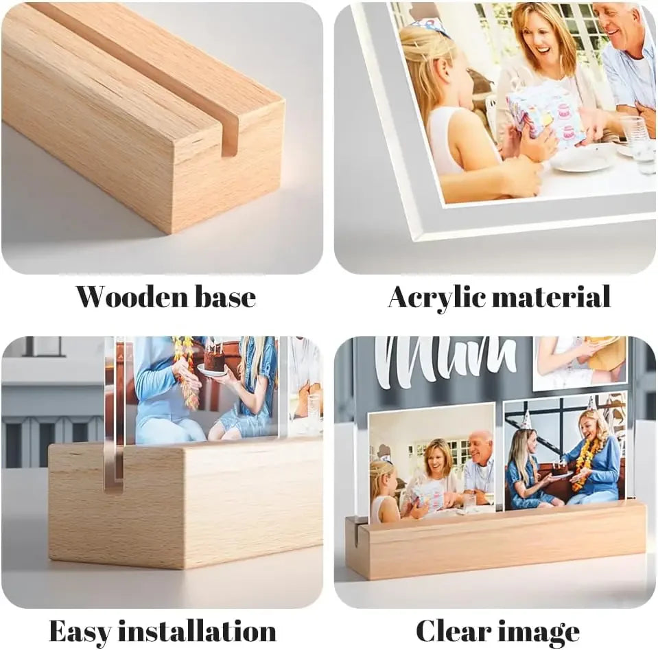 Valentine's Day Custom Couples Gifts Acrylic Plaque Picture Frame with Photo Personalized Photo Frame Anniversary Wedding Gifts