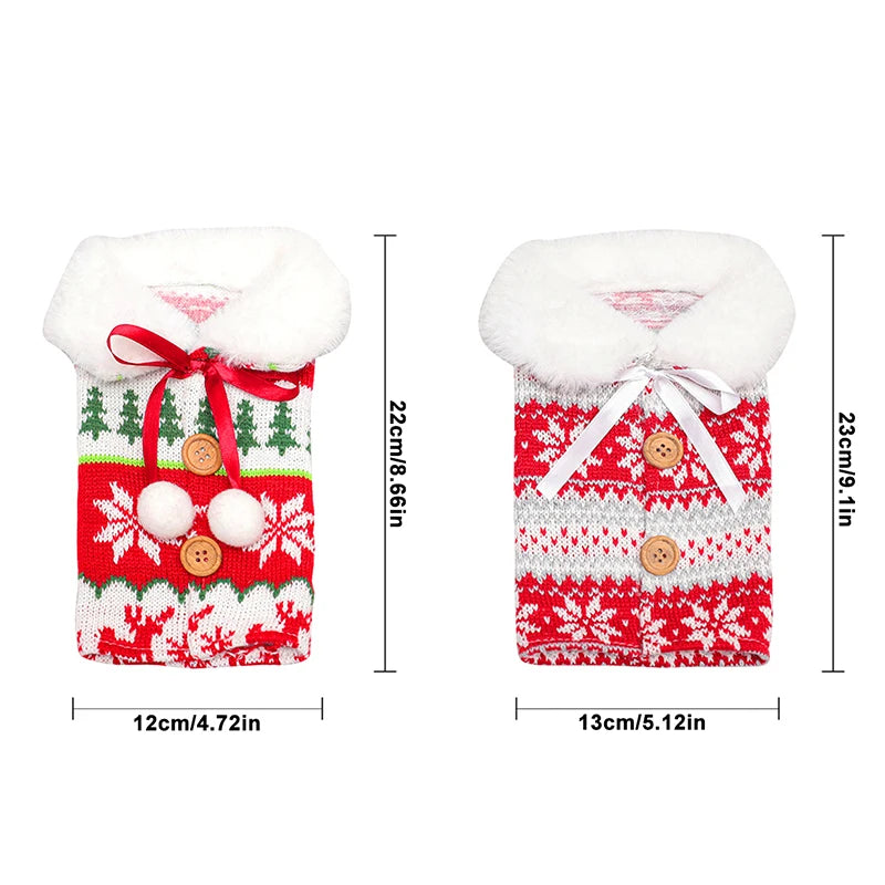 Christmas Wine Bottle Cover Knitted Plush