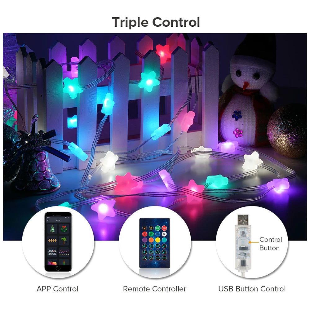 LED String RGB Dream Color Birthday Decoration Party Star