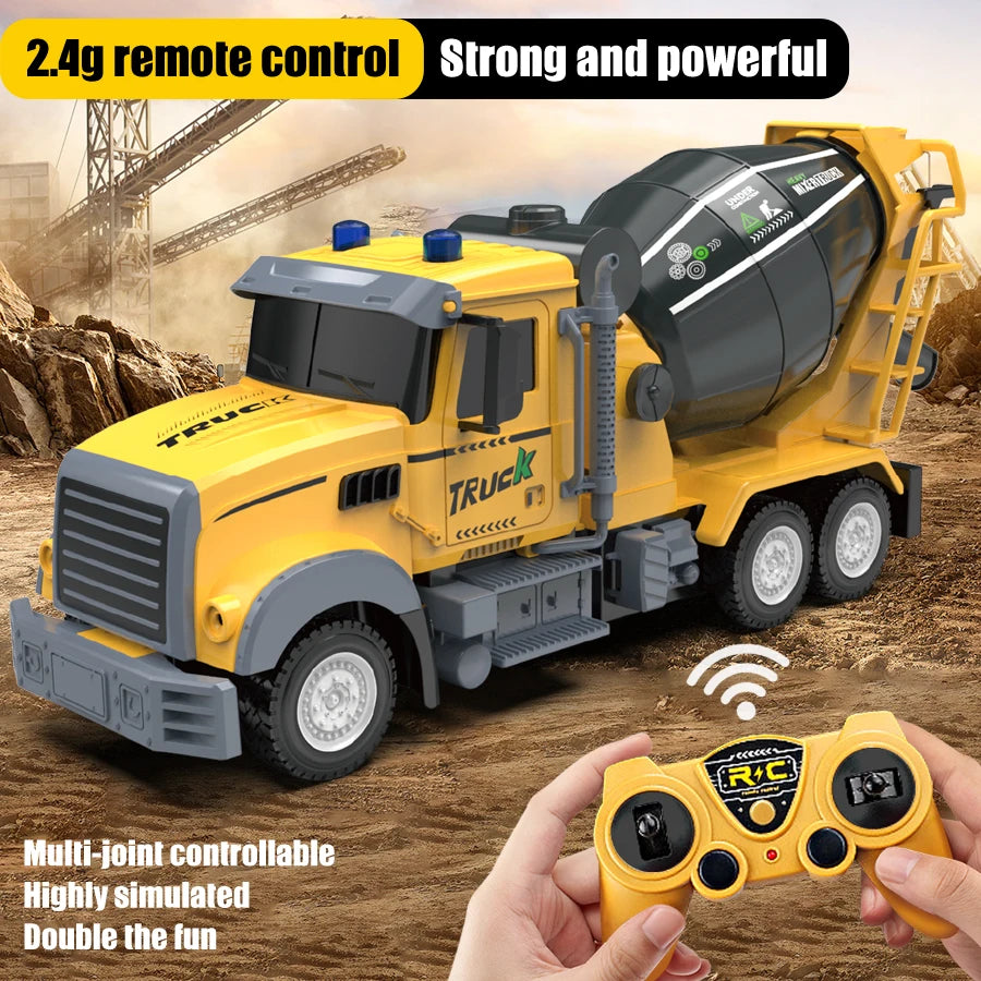 6-channel remote control engineering vehicle 2.4G rechargeable dump RC truck toy with light/sound effects, children's gift