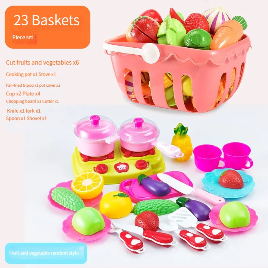 Children play house toys kitchen cut fruit and vegetable set, boys and girls play house can cut fruit