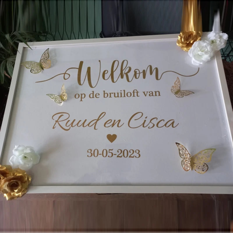 Mariage Wedding Welcome Sign Vinyl Stickers Custom Texts Wedding Birthday Parties