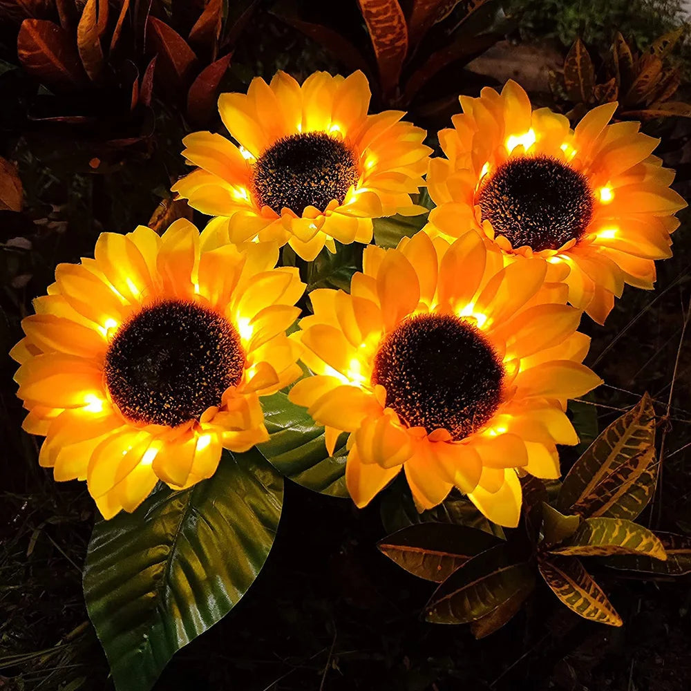 1/3/5 Head LED Solar Simulation Sunflower Lights