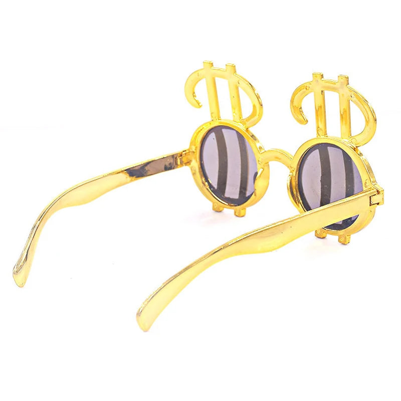 Gold Silver Dollar Sign Glasses Photobooth Birthday Decorations Birthday Party
