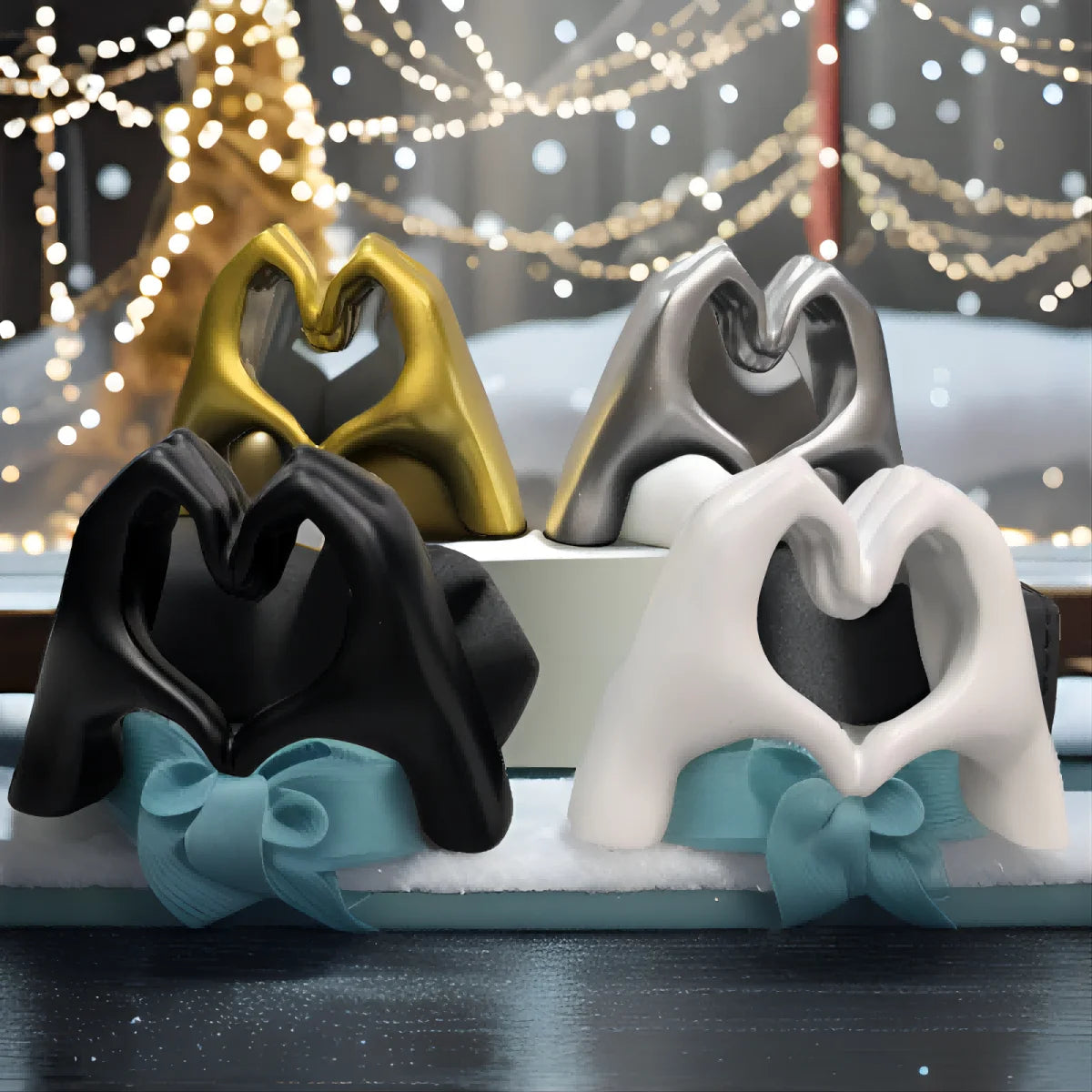 Gold Decoration, Heart Hand Statue Living Room Bedroom Decoration