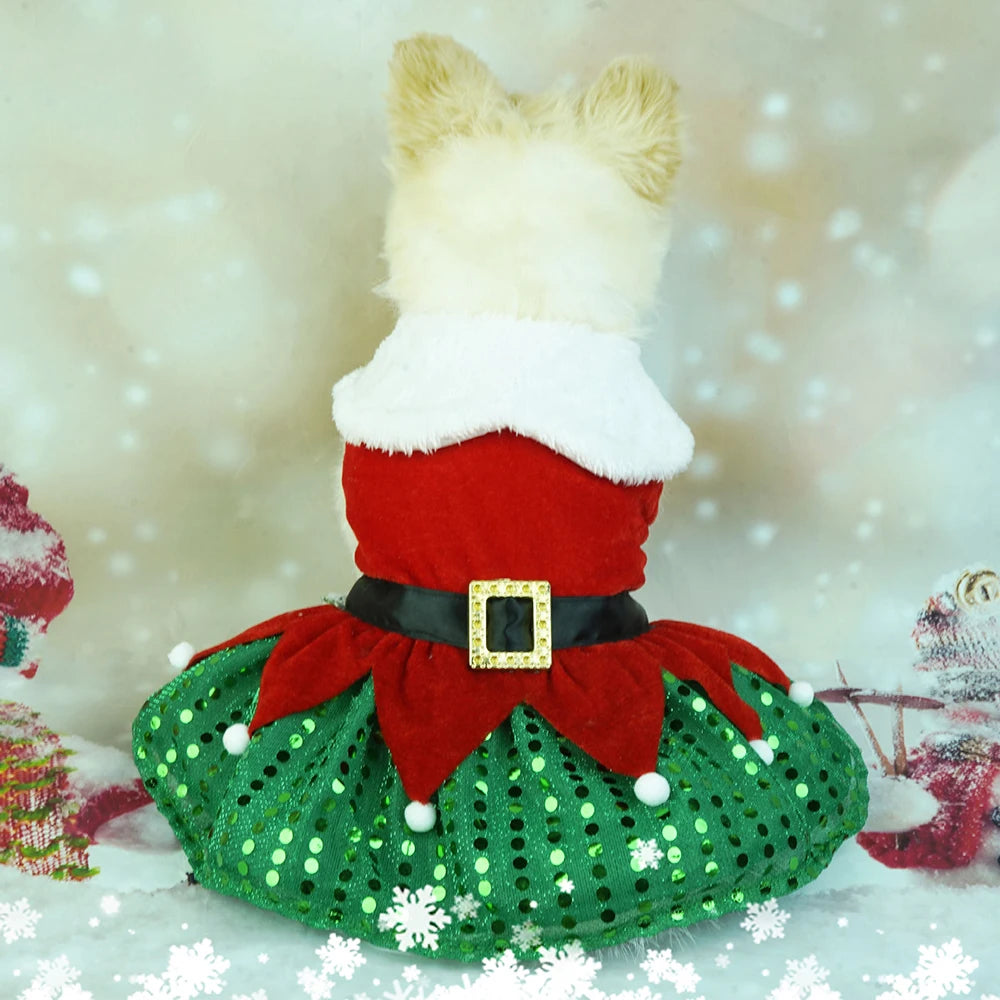 Christmas Dresses for Small Dogs Cats Fall Winter