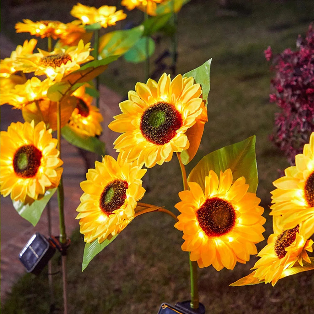 1/3/5 Head LED Solar Simulation Sunflower Lights