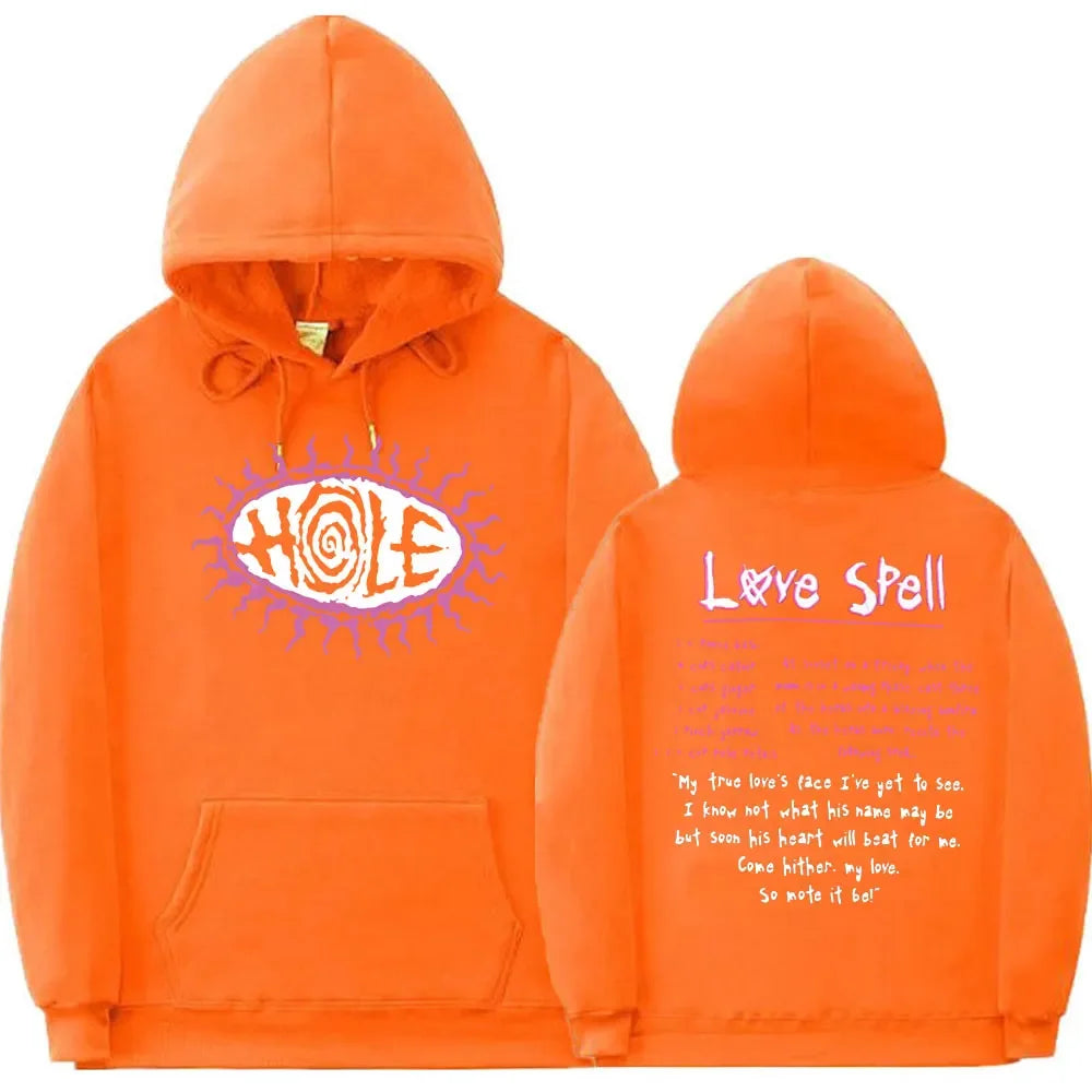 Hole Love Spell Lyrics Vintage Hip Hop Hoodie Men Women Oversized Hoodies Courtney Love Beautiful Monsters 90s Rock Band Clothes