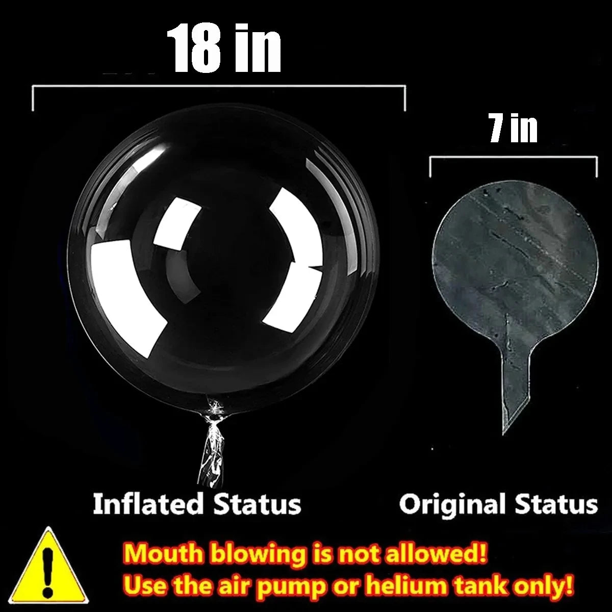 10Pcs New Year Clear LED light Up BoBo Balloons Luminous Bubble Balloon