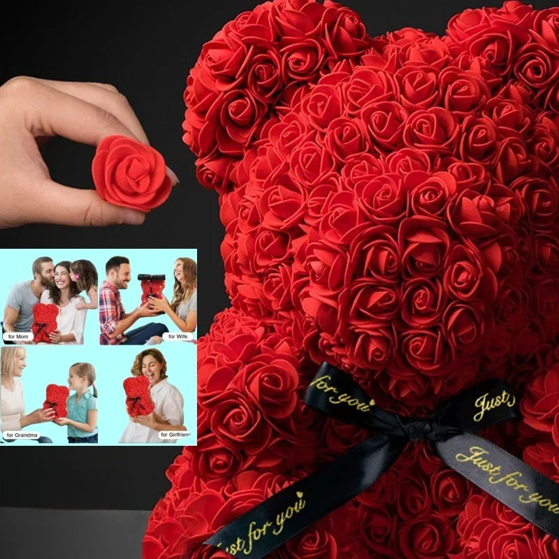 New Artificial Flower Eternal Rose Teddy Bear for Mom Mother's Day Birthday Valentine's Day