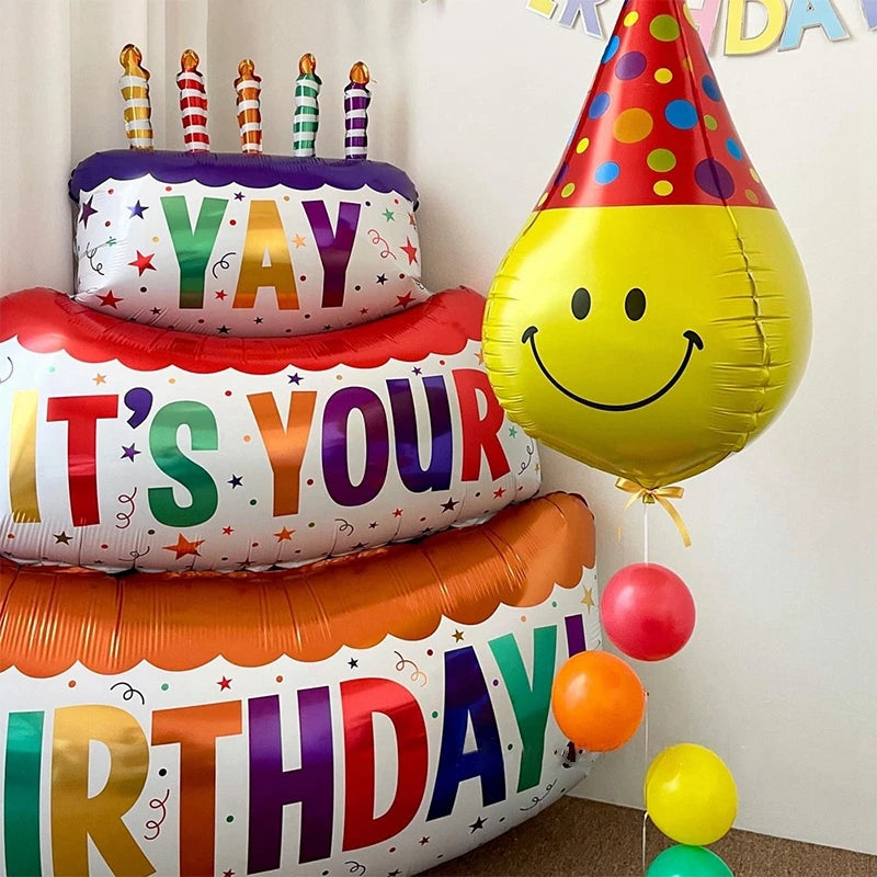 Large Birthday Three Layer Cake Candle Cake Shaped Happy Birthday Party