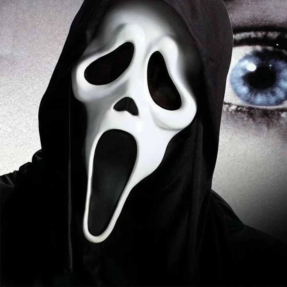 Ghost Face Scream Movie Horror Mask Halloween Killer Scary Headgear Mask Cosplay Adult Costume Accessories Props Suit