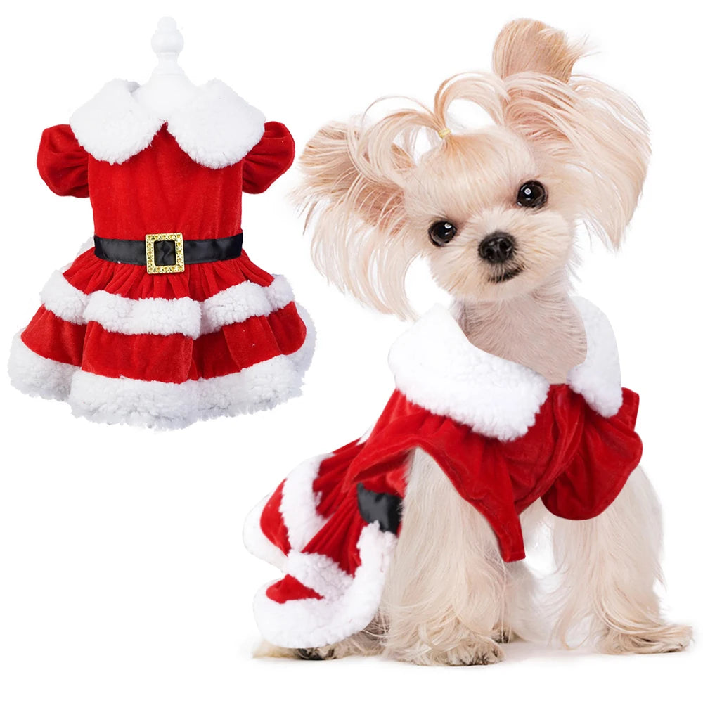 Christmas Dresses for Small Dogs Cats Fall Winter