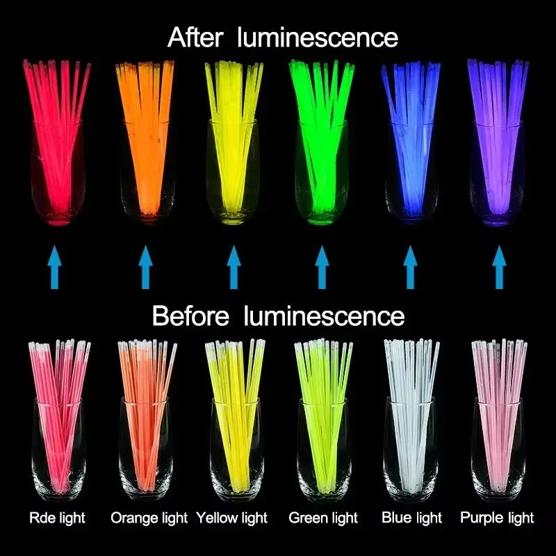 10/100Pcs Fluorescence Sticks Party Multicolor Glowing Stick Bright