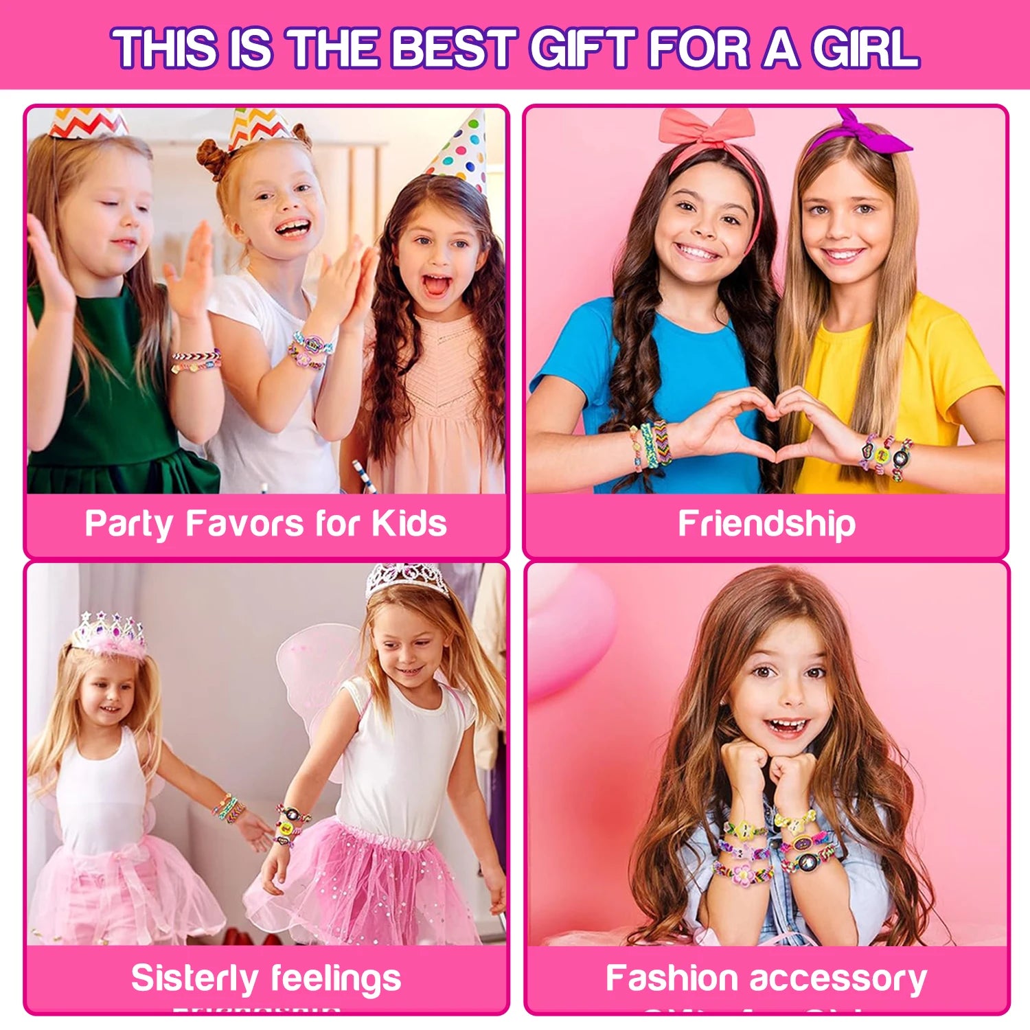 DIY Bracelet Making Kit for Girls - Children's Art And Craft Jewelry Rope Weaving Set Toy Suitable for Ages 6-12 Gift