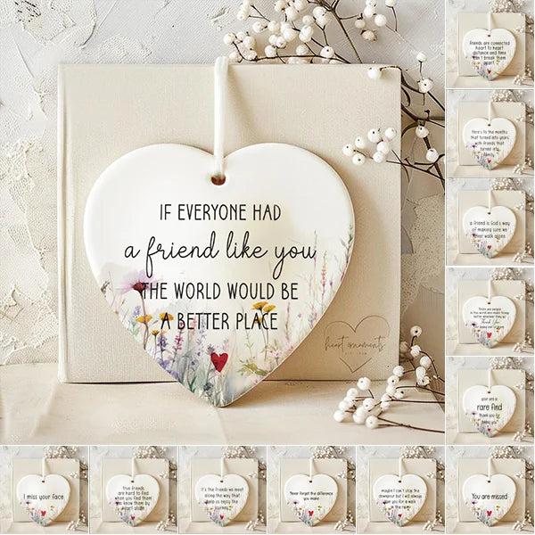 Friendship Ornaments For Ture Friends Heart Shape Acrylic Hanging Sign Friendship Plaque Crafts Ornament Christmas Decor Gifts