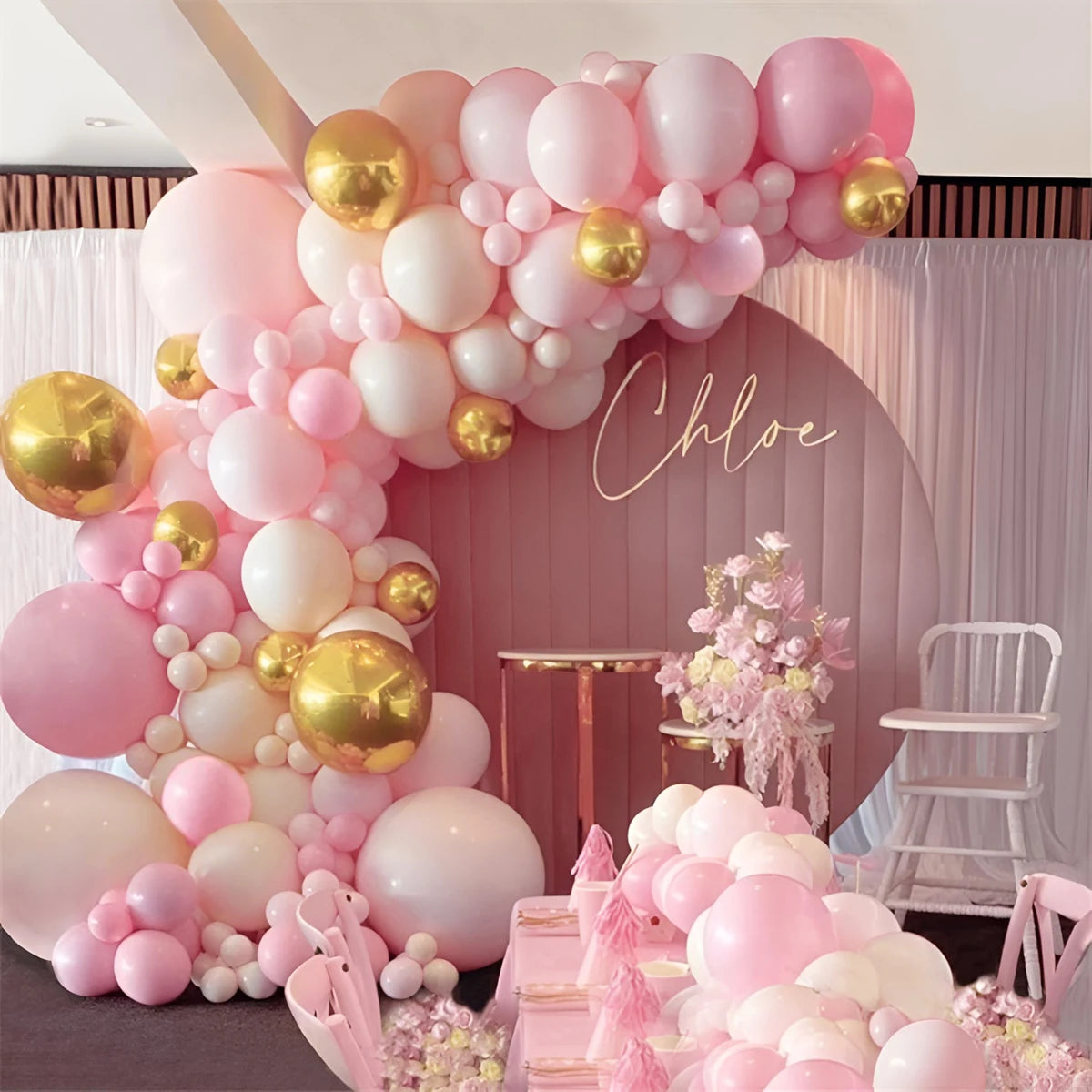 Tender Pink Gold Balloon Garland Arch Kit Wedding Birthday Party Decoration Adult Kids Baby Shower
