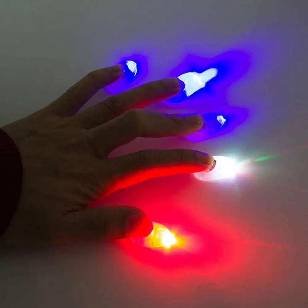 2Pcs Thumb Finger Light Magic Thumbs Light Toys for Adult Magic Trick Props Led Flashing Fingers halloween