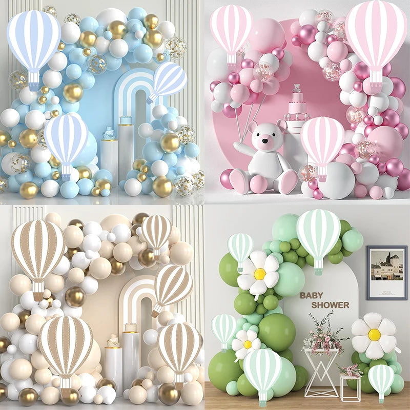 Hot Air Balloon KT Board Blue Pink Hot Air Balloon Cutouts for 1st Birthday party Decoration Girl