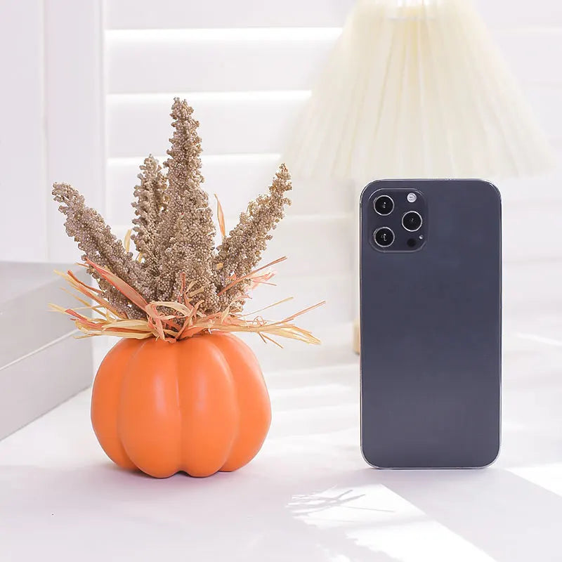 1PC Simulated Green Plant Pot 20CM(H) Wheat Pumpkin Pot Home