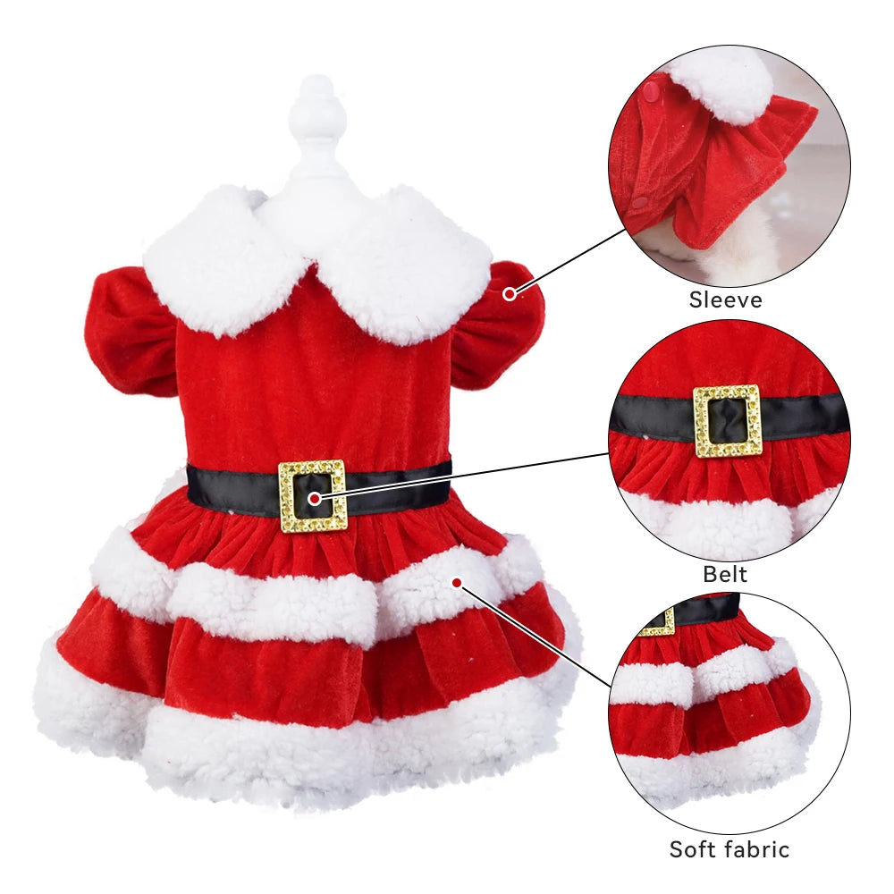 Christmas Dresses for Small Dogs Cats Fall Winter