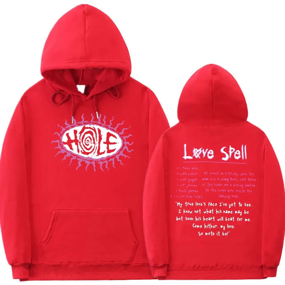 Hole Love Spell Lyrics Vintage Hip Hop Hoodie Men Women Oversized Hoodies Courtney Love Beautiful Monsters 90s Rock Band Clothes
