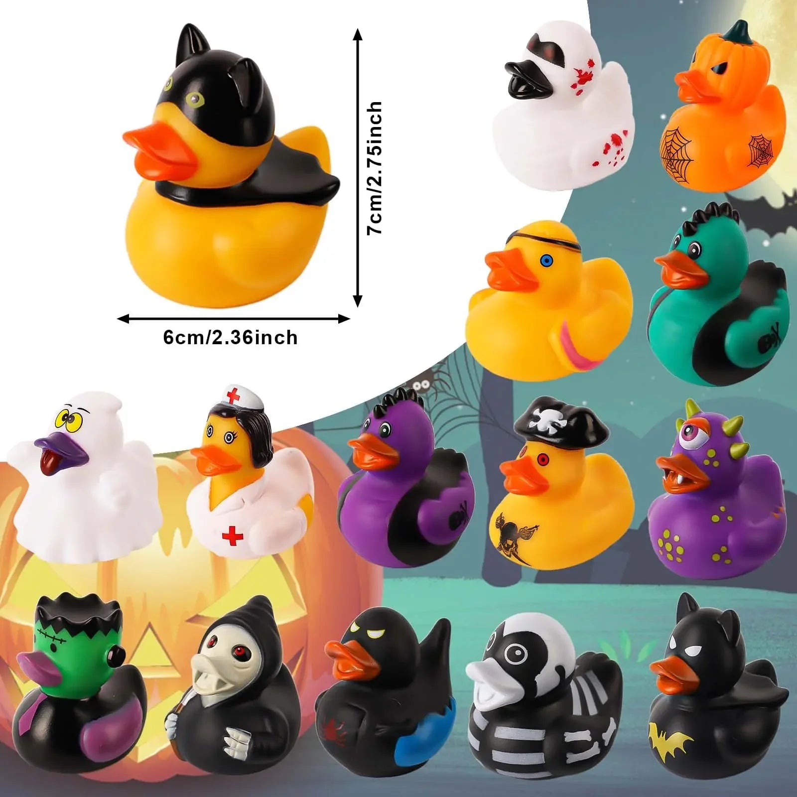 Halloween Gift Rubber Duck Party Favors Squeaky Water Playing Toy Desktop Decoration Halloween