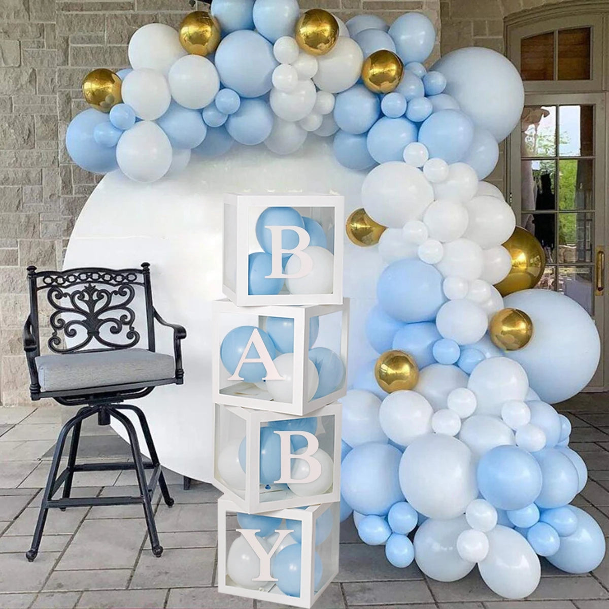 Transparent Letter Baby Shower Box Birthday Wedding Custom Name Balloon Box