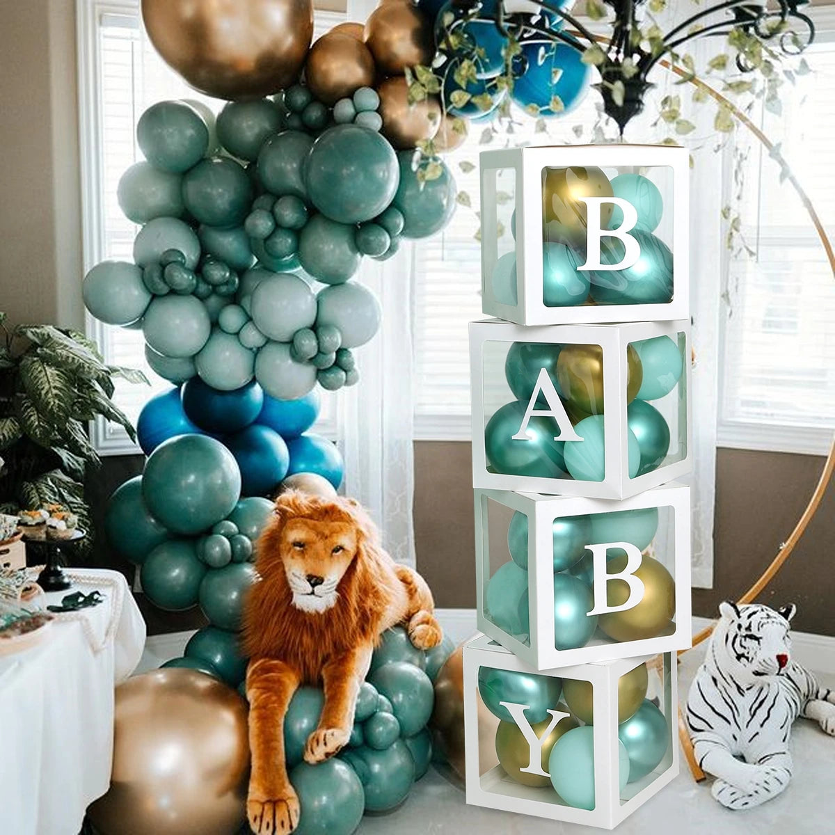 Transparent Letter Baby Shower Box Birthday Wedding Custom Name Balloon Box