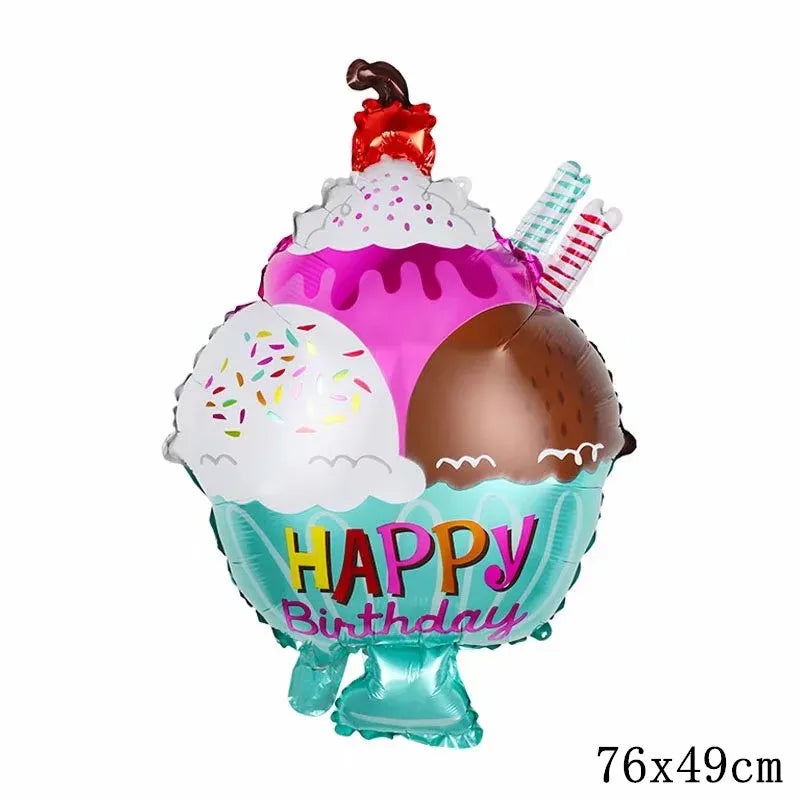 32Inch Donut globos Foil Balloon Fruit Ice Cream Helium Balloon