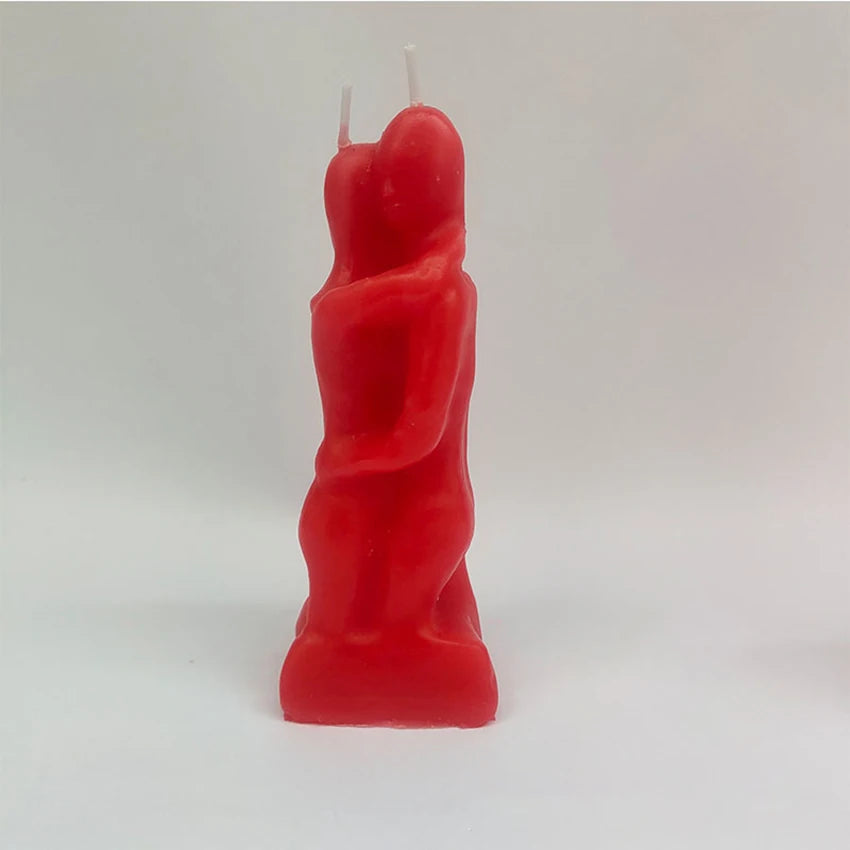 Male And Female Couple Embracing Candles Decoration Lovers Couple Candle Love Ritual Fall In Love With Me Spell, Red, Pink