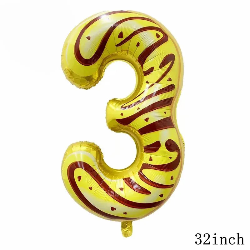 32Inch Donut globos Foil Balloon Fruit Ice Cream Helium Balloon