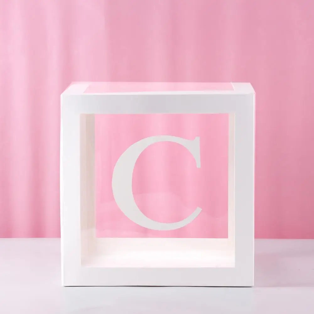 Transparent Letter Baby Shower Box Birthday Wedding Custom Name Balloon Box