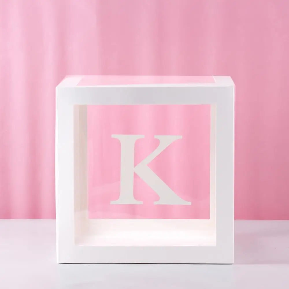 Transparent Letter Baby Shower Box Birthday Wedding Custom Name Balloon Box