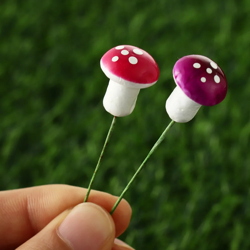 1/10Pcs Mini Mushroom Artificial Foam Potted Plants Decor