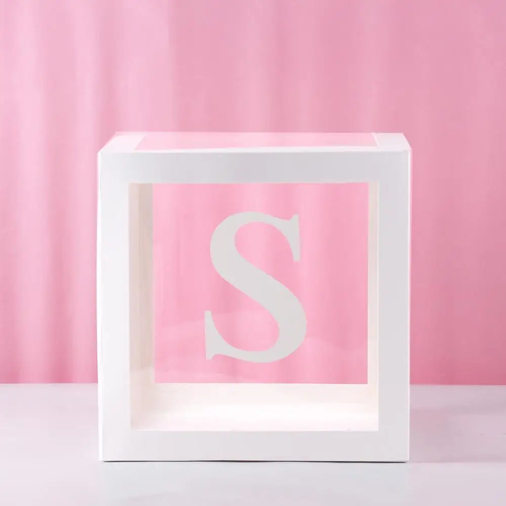 Transparent Letter Baby Shower Box Birthday Wedding Custom Name Balloon Box