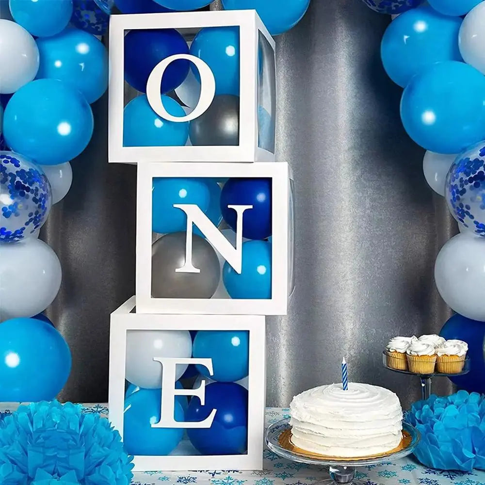 Transparent Letter Baby Shower Box Birthday Wedding Custom Name Balloon Box