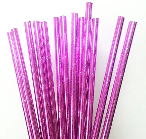 25pcs/lot Pink Paper Straws For Baby Shower Wedding Party Birthday Cupcake Flags Decoration