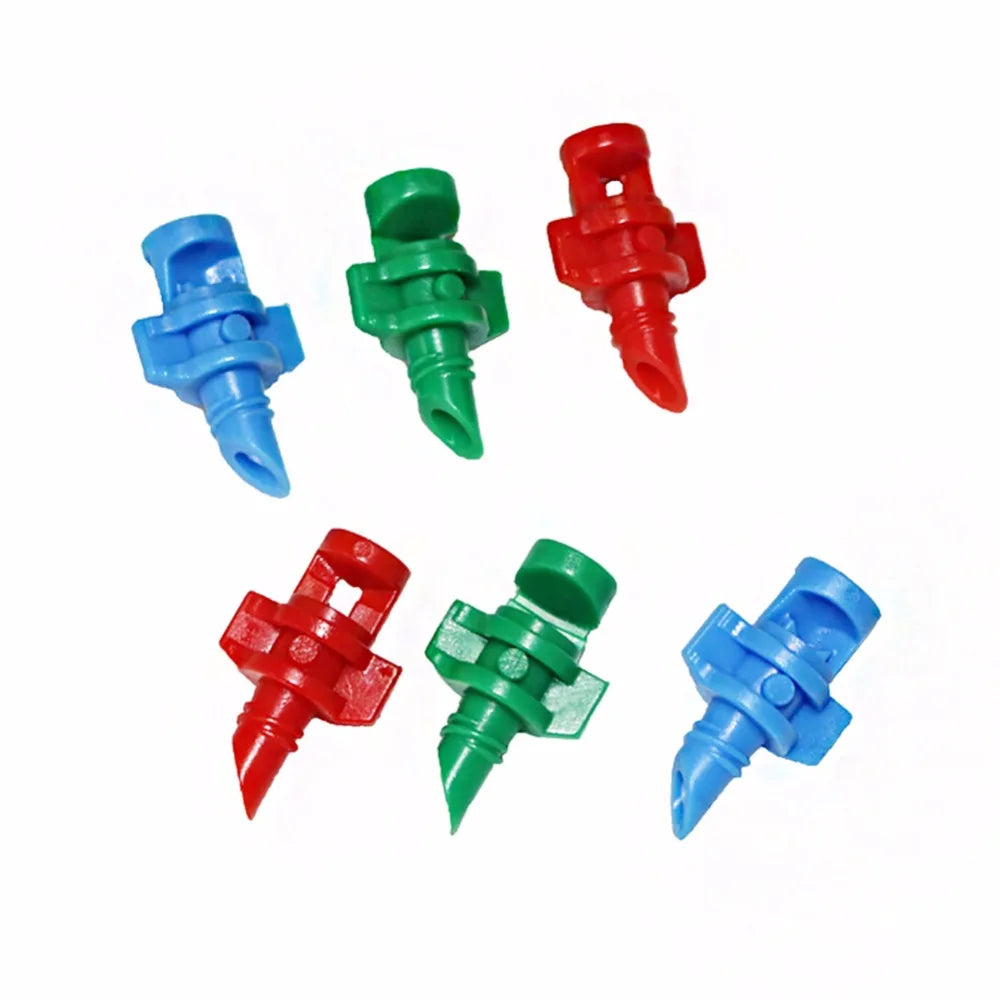 100Pcs 90°180°360°  Micro Nozzles Garden Greenhouse Drip Irrigation Sprinkler