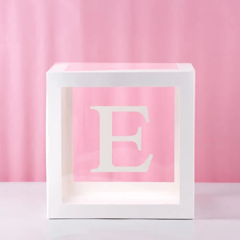 Transparent Letter Baby Shower Box Birthday Wedding Custom Name Balloon Box