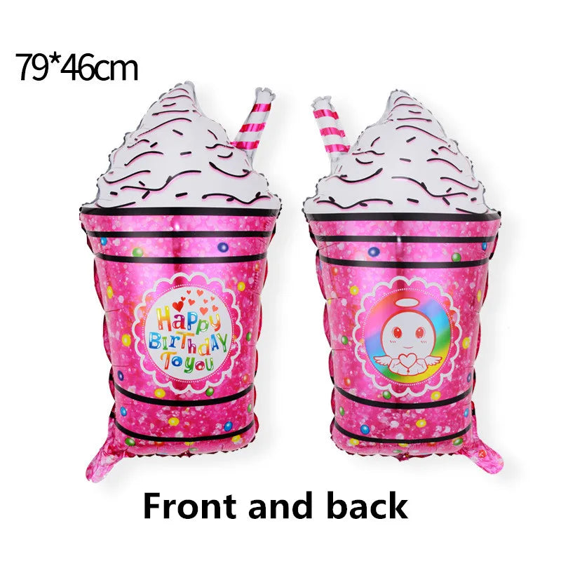 32Inch Donut globos Foil Balloon Fruit Ice Cream Helium Balloon