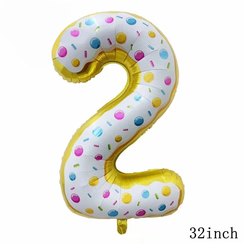 32Inch Donut globos Foil Balloon Fruit Ice Cream Helium Balloon