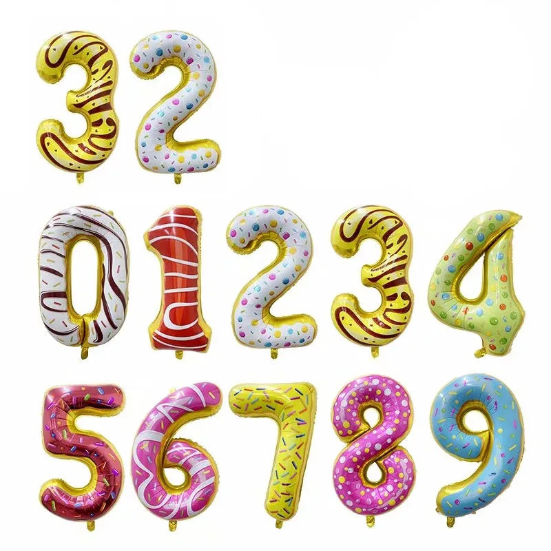 32Inch Donut globos Foil Balloon Fruit Ice Cream Helium Balloon