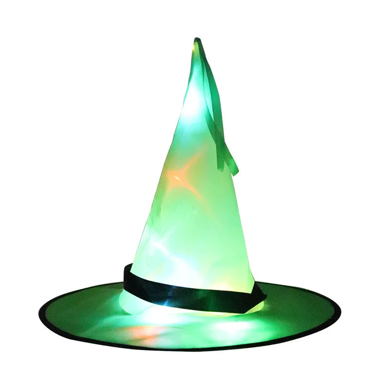 LED Lights Halloween Witch Hat For Kids Party Halloween Decoration Witch Hat  Decor Supplies Outdoor Tree Hanging Ornament