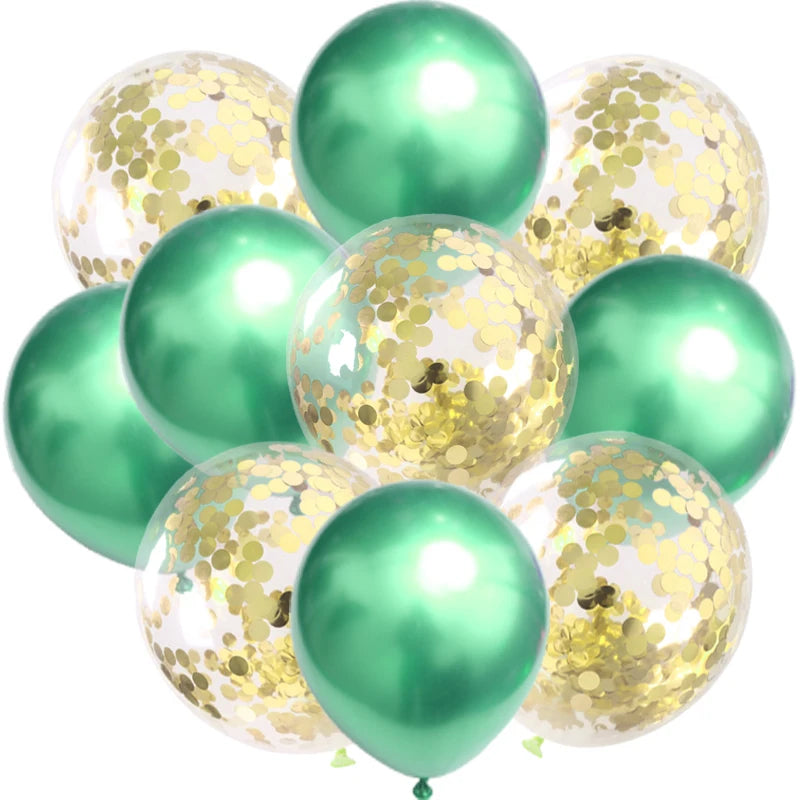 10pc Confetti Balloons Chrome Metallic Latex Transparent Helium Balloon